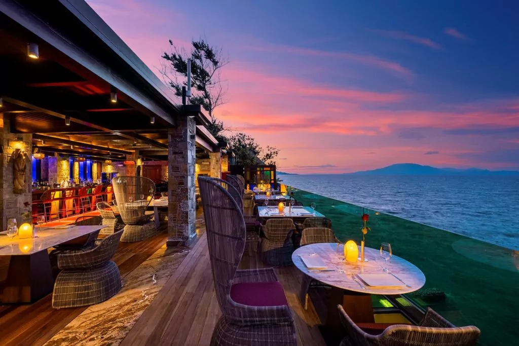 The Club House Restaurant Greece Luxury Hotel fine dining Mediterranean beachfront private restaurant with sea views – Porto Zante Villas & Spa Zakynthos Island