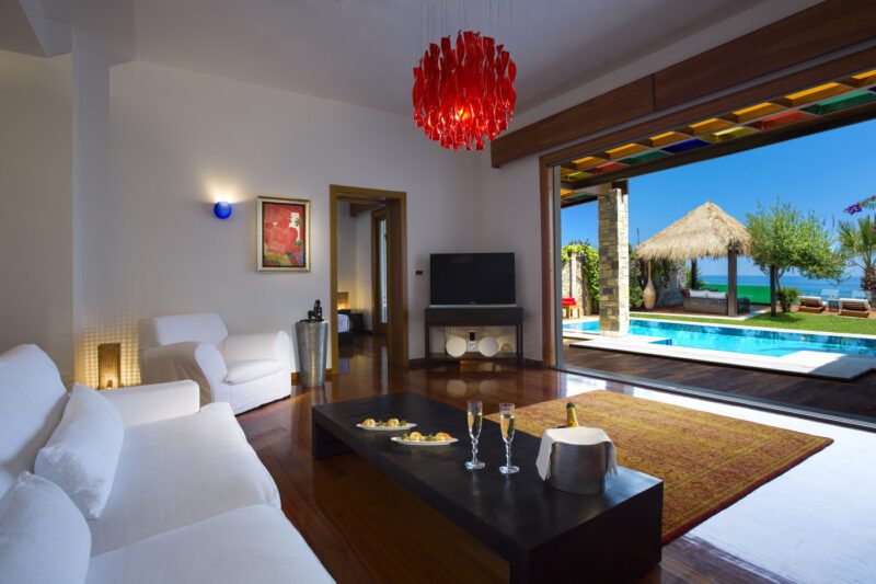 Two-bedroom private ultra luxury Designer villa Greece PRESIDENTIAL SPA VILLA with private heated pool and private beach Porto Zante Villas & Spa Zakynthos Island