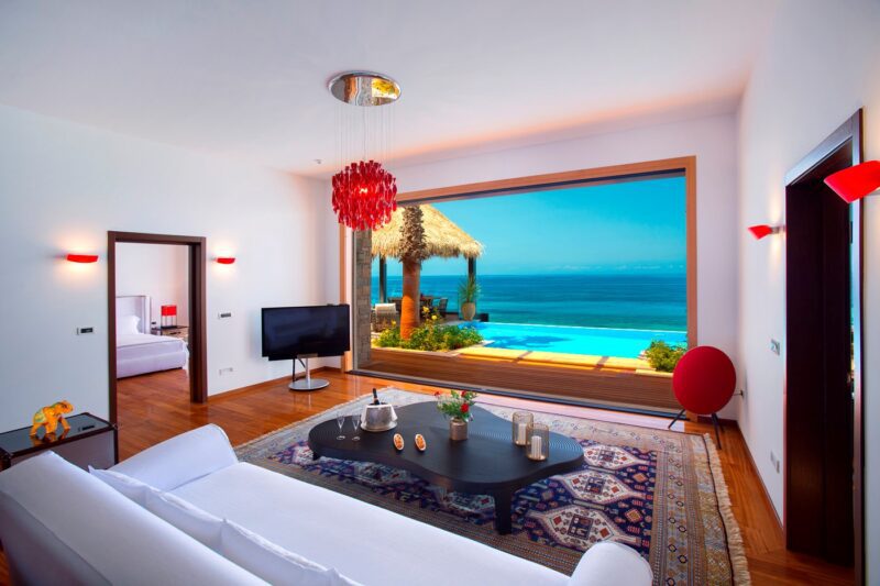Greece Private Luxury Villa With Pool Living Room with sea views Luxury private Hotel Porto Zante & Spa Zakynthos Island